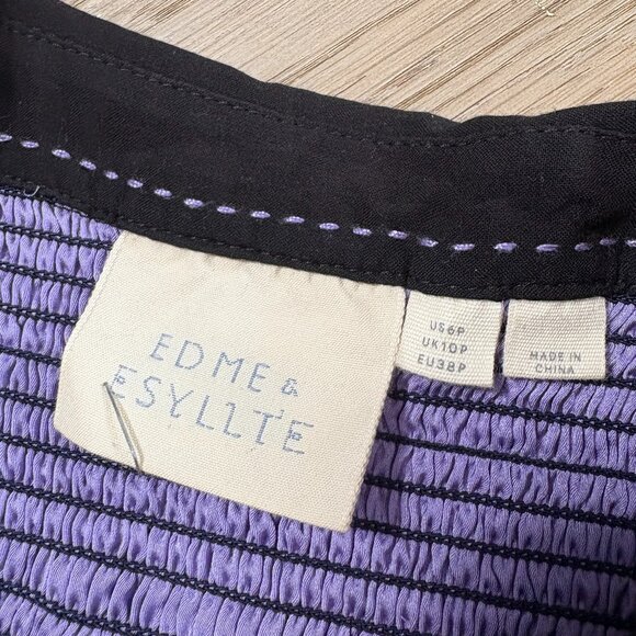 Anthropologie Sketchbook Shirt Dress size 6 P petite Edme & Esyllte navy white S - Picture 7 of 10